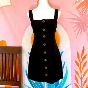 Urban Outfitters Black Faux Button-Up Knit Mini Dress, size Small